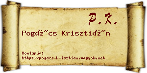 Pogács Krisztián névjegykártya