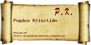 Pogács Krisztián névjegykártya